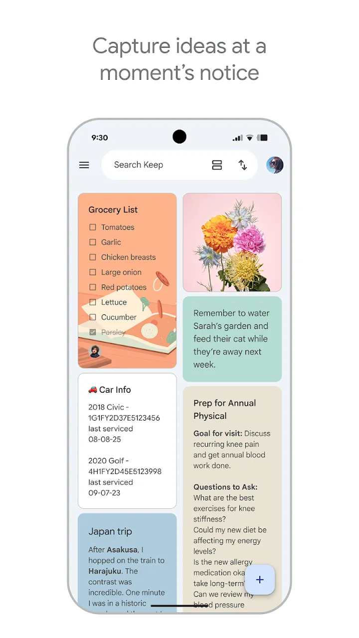 Google Keep 截图 1